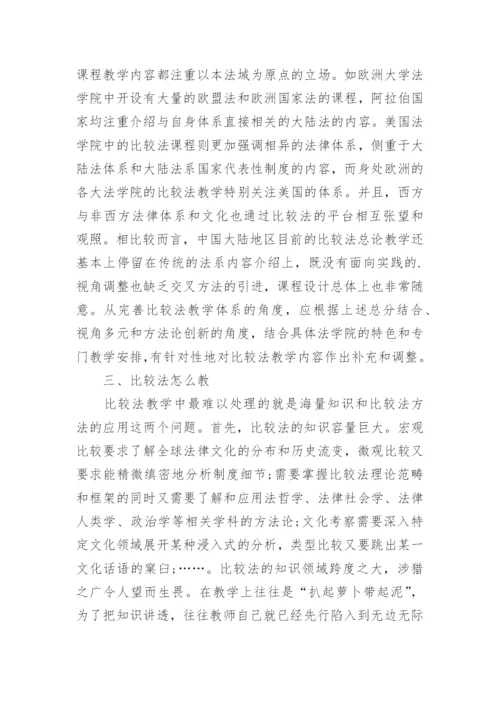 法学院中的比较法教学现状与反思论文.docx