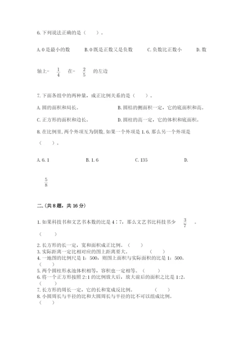 西师大版数学小升初模拟试卷含完整答案【网校专用】.docx