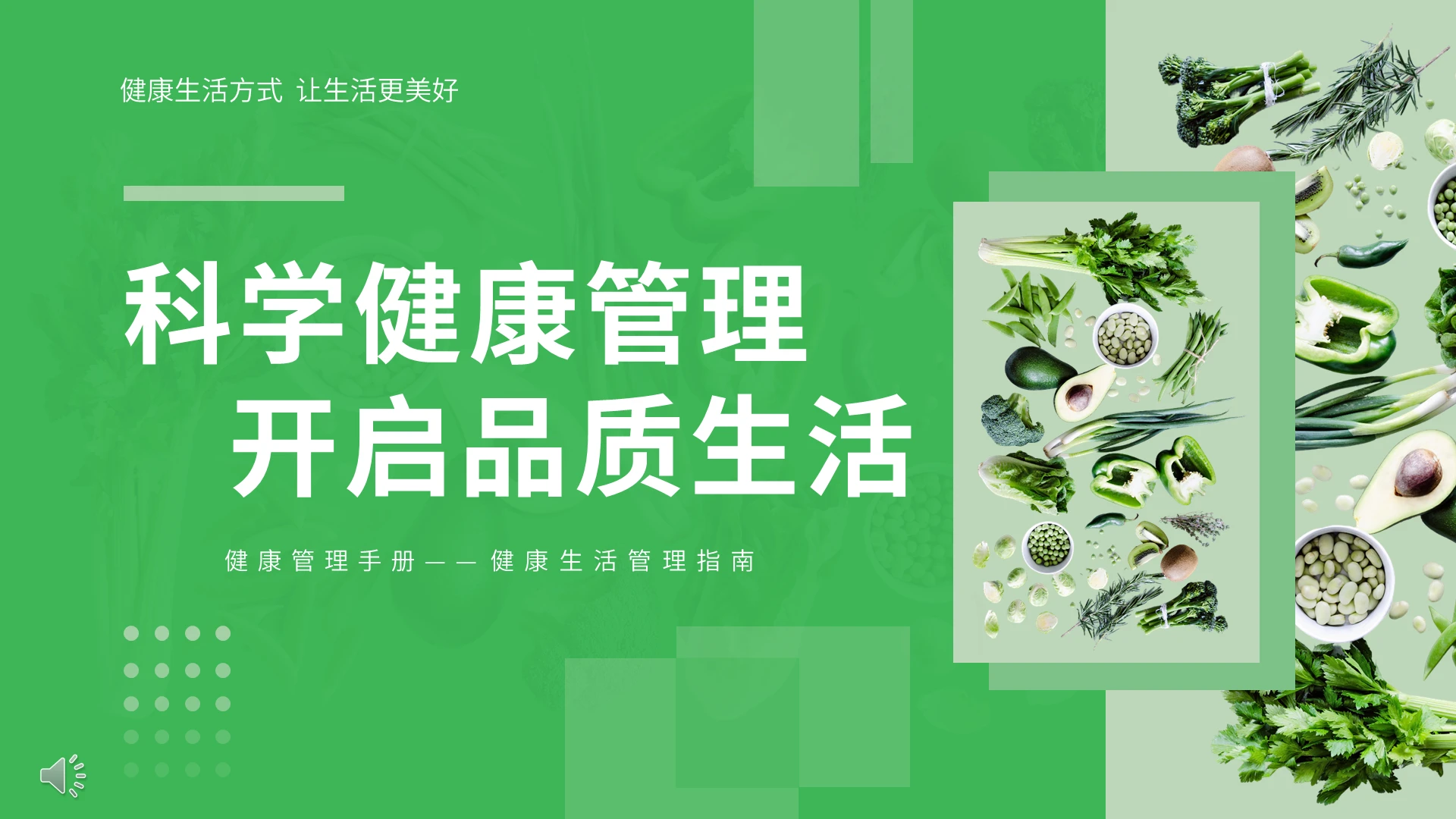 绿色清新简约科学健康管理手册健康生活管理指南宣传培训课件