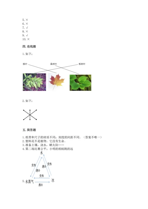 教科版一年级上册科学期末测试卷（基础题）.docx