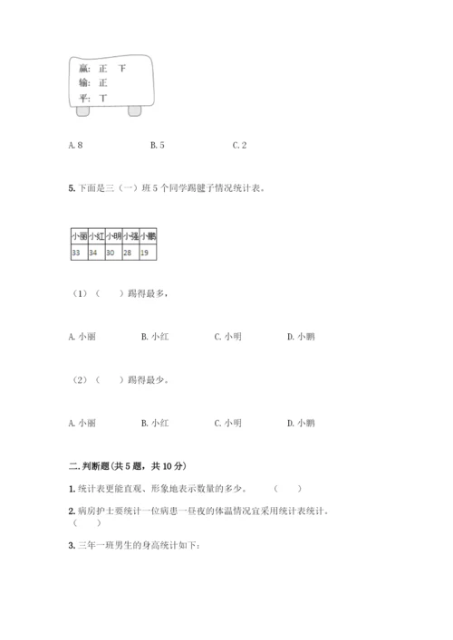 人教版二年级下册数学第一单元-数据收集整理-测试卷及答案【典优】.docx