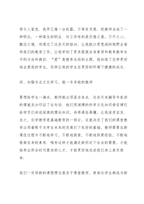 化学教师的专业培训心得600字范文.docx