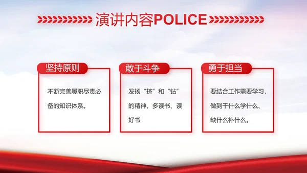 红色大气公安警察工作汇报动态PPT