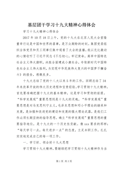 基层团干学习十九大精神心得体会 (5).docx