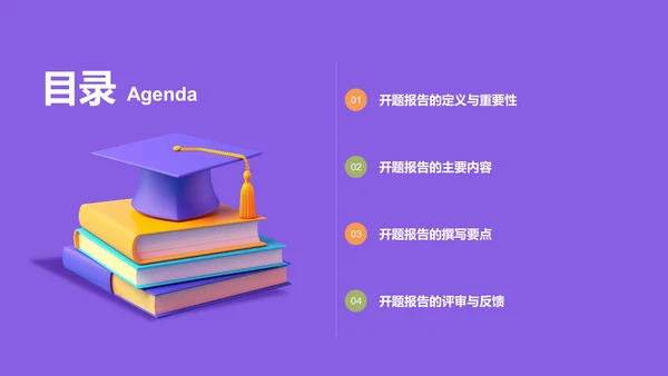 紫色创意开题汇报PPT模板