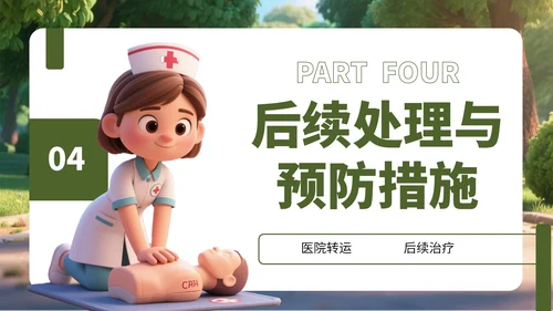 绿色3D风对昏厥人员急救诊断PPT