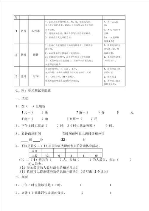 沪教版一年级数学下册