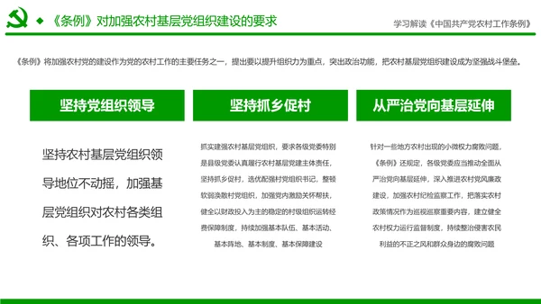 学习解读中国共产党农村工作条例PPT模板
