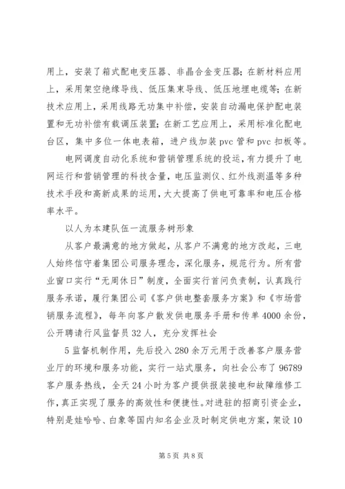 供电公司创建全国一流供电企业纪实五篇范文 (3).docx