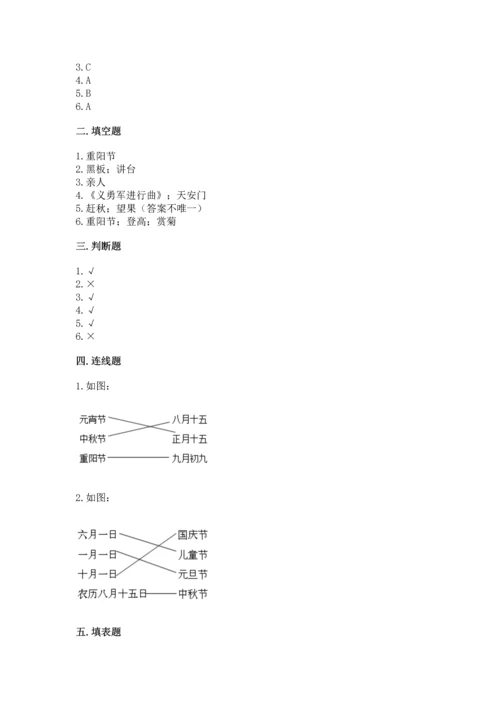 最新部编版二年级上册道德与法治期中测试卷带答案（综合卷）.docx