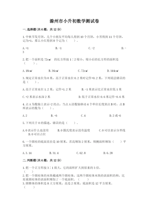 滁州市小升初数学测试卷审定版.docx