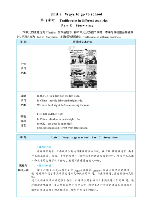 Unit 2 Ways to go to school Part C Story time大单元整体