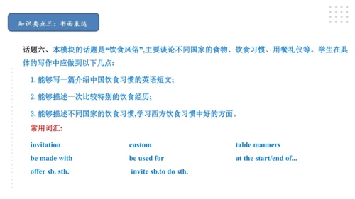 Module 6 Eating together 模块小结课件（共44张PPT）