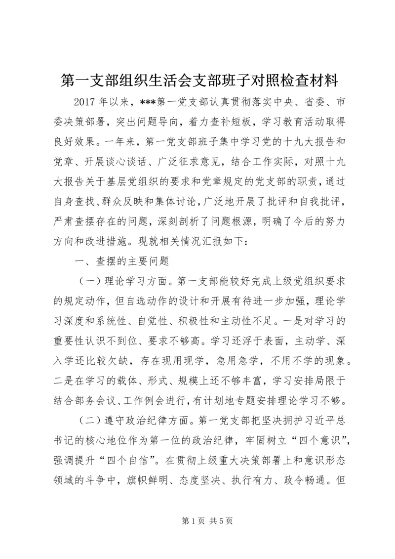第一支部组织生活会支部班子对照检查材料.docx