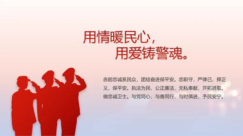 红色大气公安民警述职报告动态PPT模板
