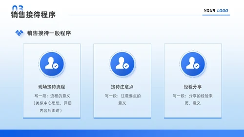 蓝色简约商务风企业宣传销售工作中的成功故事团队培训PPT销售销售经验分享