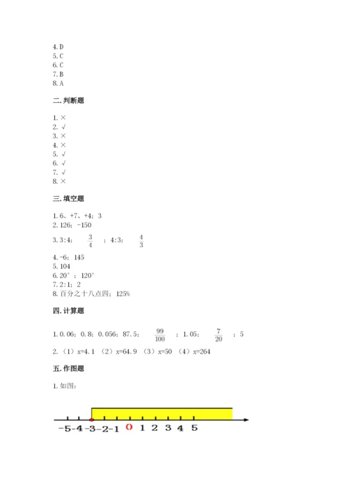 北京版小学六年级下册数学期末综合素养测试卷及参考答案（典型题）.docx