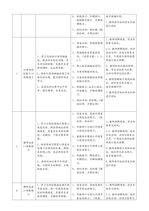 小学体育与健康3年级 篮球 大单元教学设计