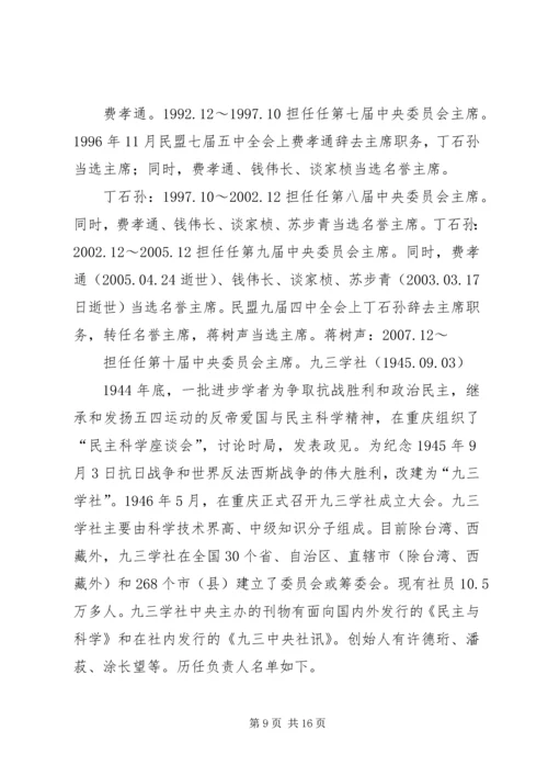 八大民主党派政治力量统观.docx