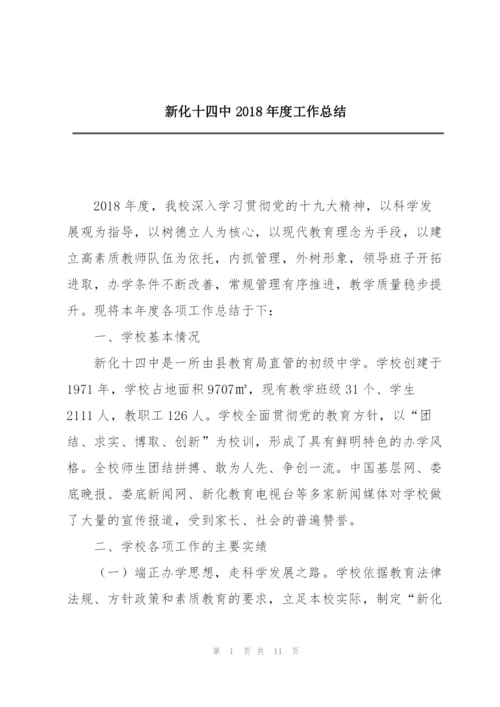 新化十四中2018年度工作总结.docx