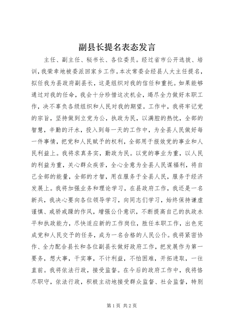 副县长提名表态发言.docx