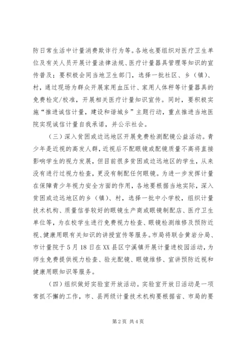 质监系统计量日宣传方案.docx