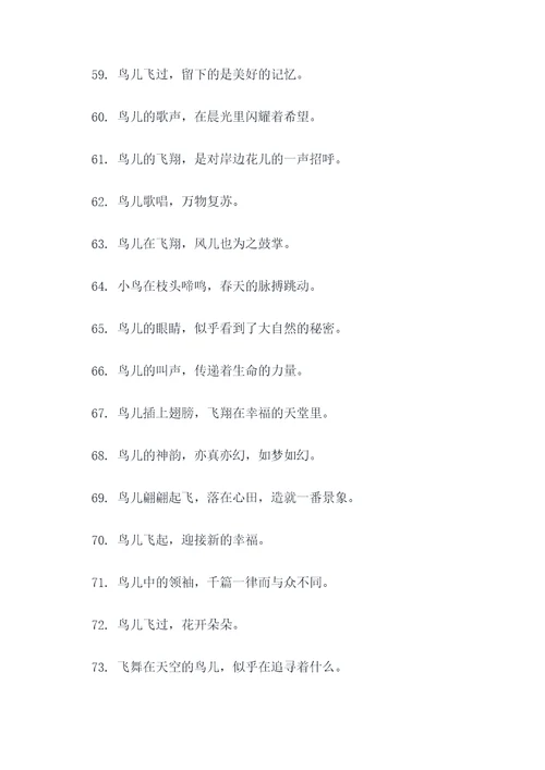 关于鸟的诗句或谚语