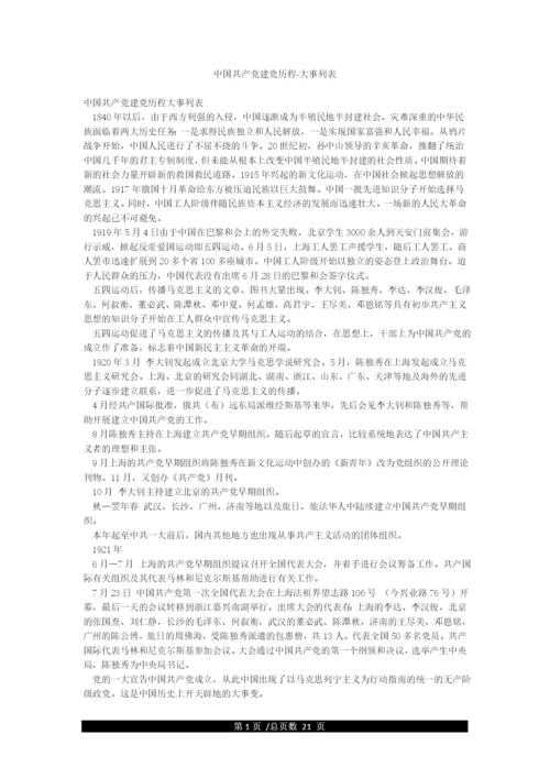 中国共产党建党历程-大事列表.docx