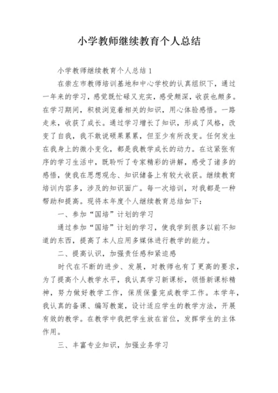 小学教师继续教育个人总结.docx