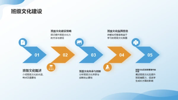 蓝色3D渐变开学动员班会PPT模板