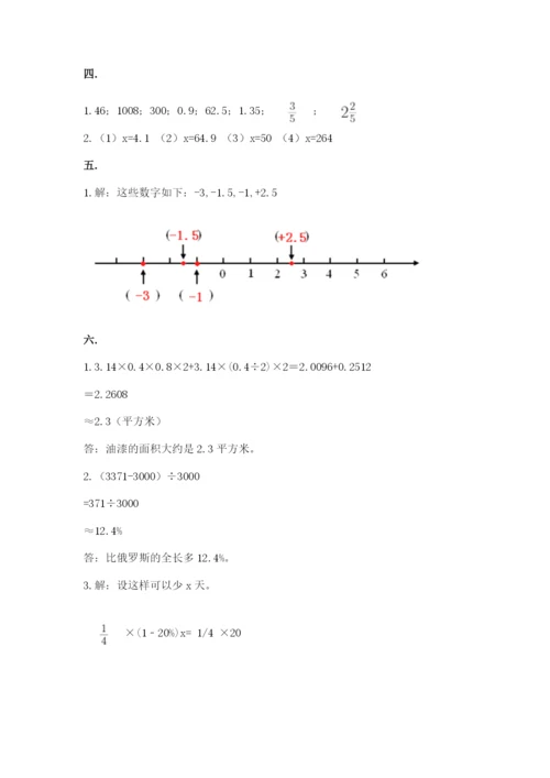 小学六年级升初中模拟试卷及完整答案【必刷】.docx