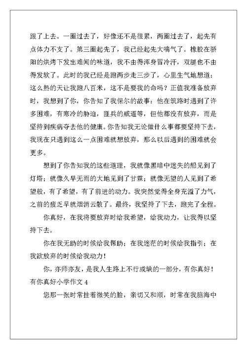 2022年有你真好小学作文(精选15篇)