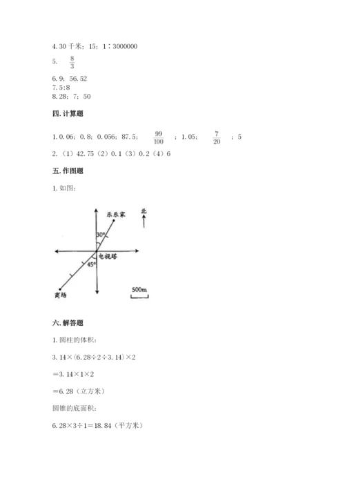 平罗县六年级下册数学期末测试卷完整参考答案.docx