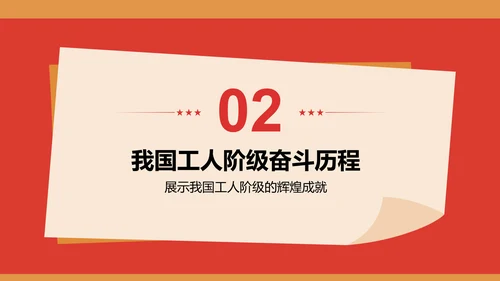 红色插画风国际劳动节介绍PPT模板