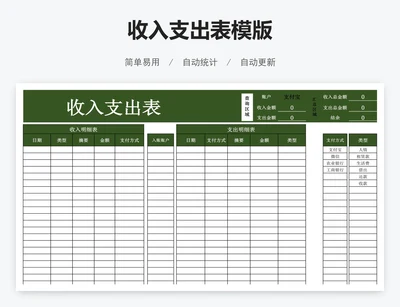 收入支出表模版