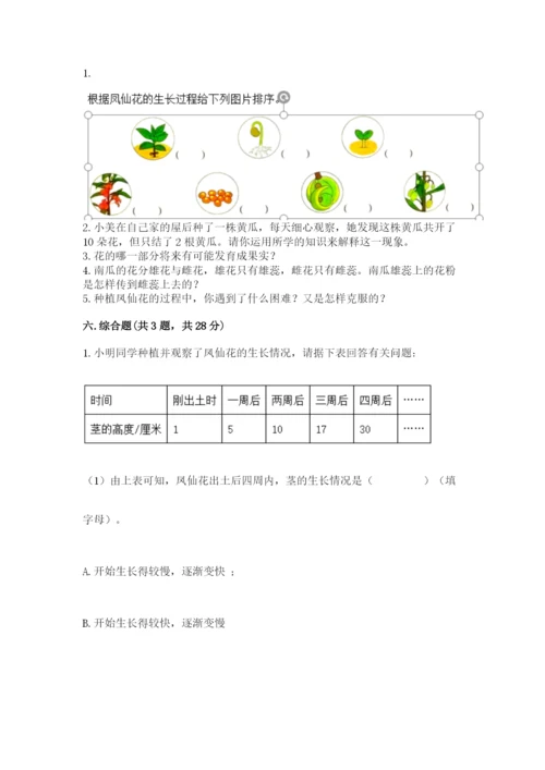 科学四年级下册第一单元植物的生长变化测试卷附参考答案（满分必刷）.docx
