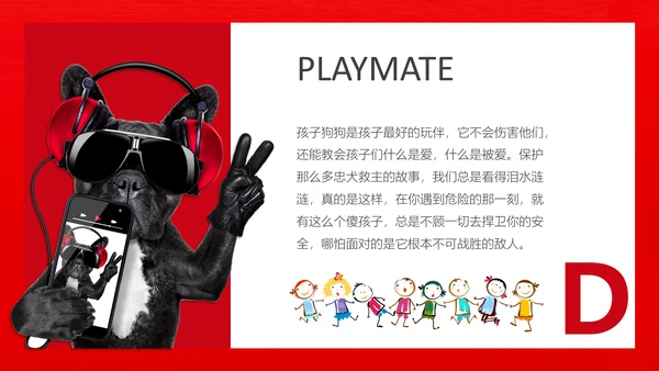 丑萌的小狗狗宠物通用PPT模板