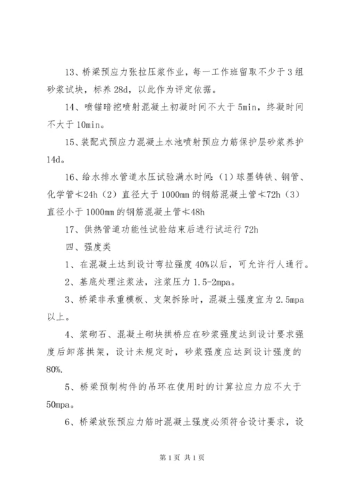 一建市政数字总结 (3).docx