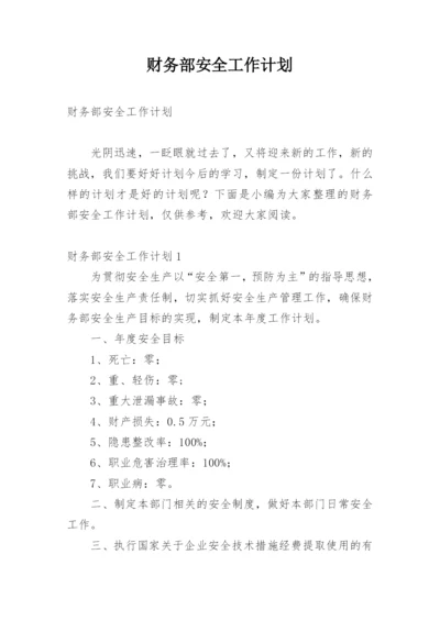 财务部安全工作计划.docx