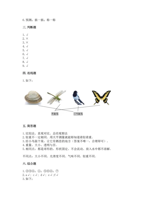 教科版一年级下册科学期末测试卷附参考答案【基础题】.docx