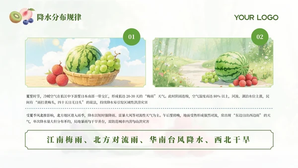 绿色简约中国传统二十四节气之夏至科普课件PPT模板