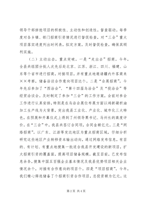 县政协委员招商局书记参政议政发言材料.docx