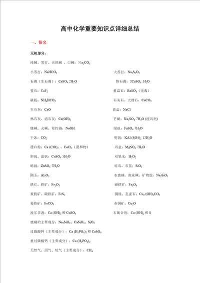 江苏高考化学知识点