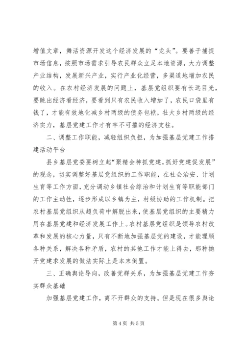 对农村基层党建工作环境不优的几点思考.docx