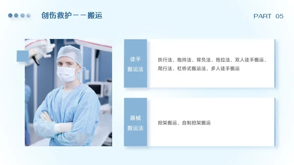 渐变蓝色简约实拍风急诊急救知识培训PPT模板