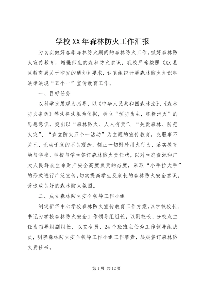 学校XX年森林防火工作汇报.docx