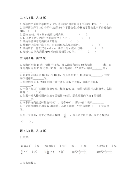 苏教版六年级数学小升初试卷附参考答案（轻巧夺冠）.docx