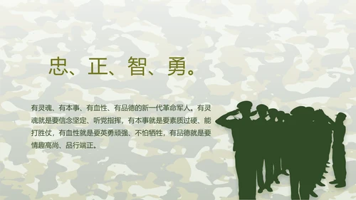 迷彩风八一建军节总结动态PPT模板