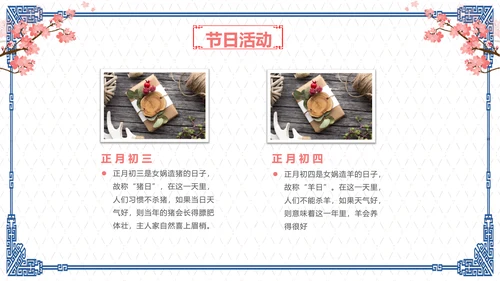 简约中国风春节习俗传统节日PPT课件