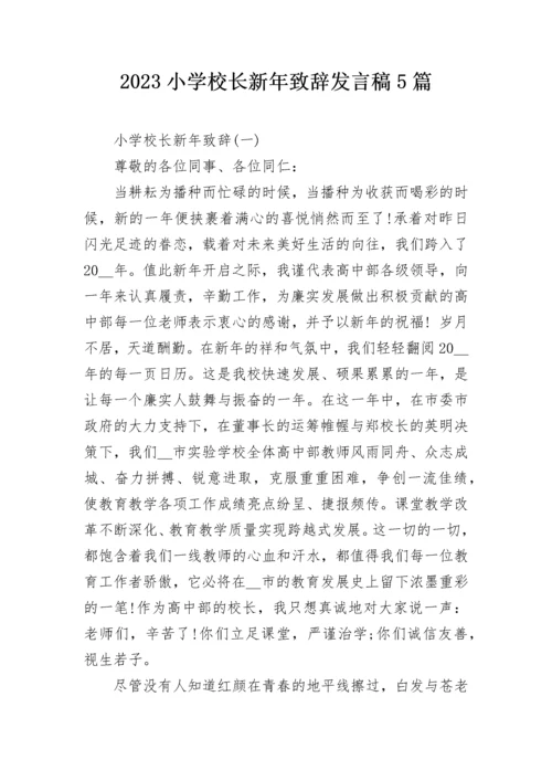 2023小学校长新年致辞发言稿5篇.docx